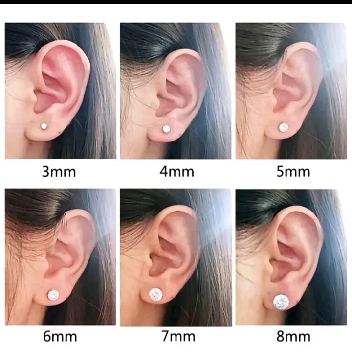 (1Pasang ) Anting Titanium Permata Pria Dan Wanita Anti Karat //Anting stud//Tindik Permata 1