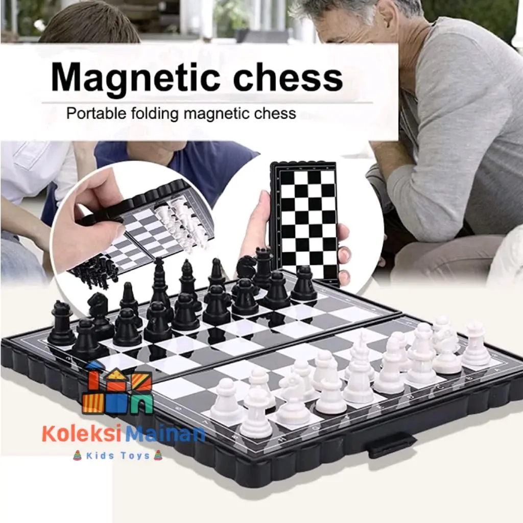 Papan Catur Ludo Mini Set Anak RM Store Magnetic Chess Mainan Strategi Games - Toys