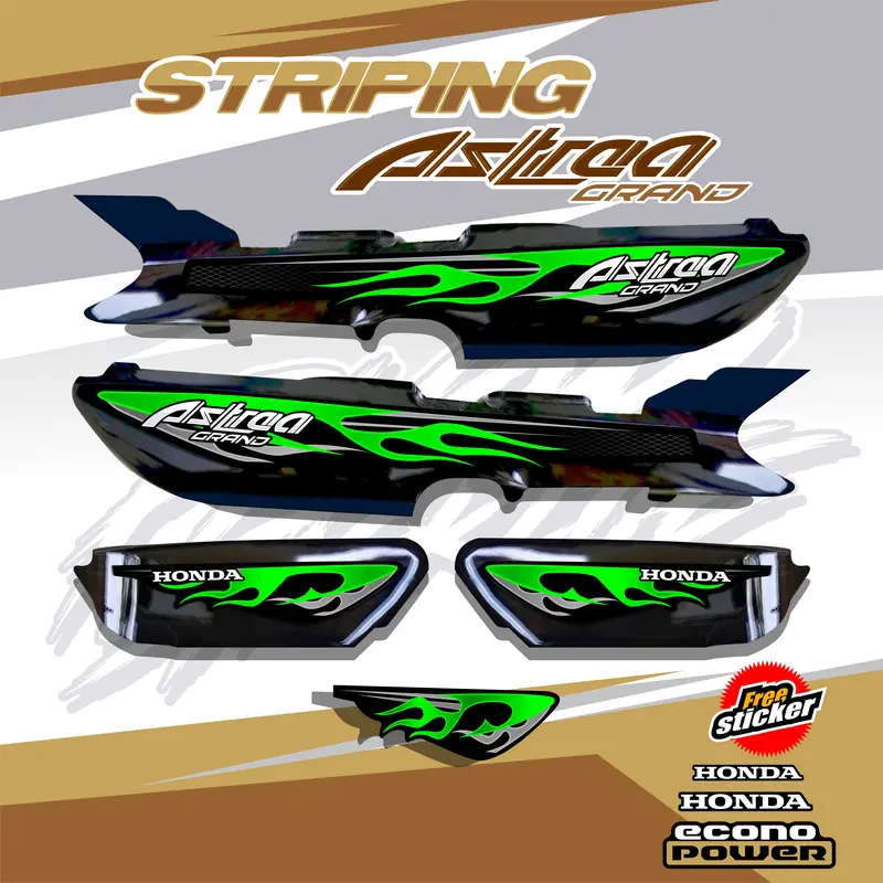STRIPING ASTREA GRAND STIKER ASTREA GRAND API STICKER MOTOR GRAND STAR PRIMA BULUS V3 Motorcycle striping astrea bulus 3