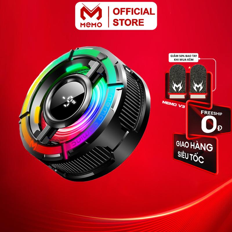 Sò lạnh MEMO CX15 thế hệ mới mát âm độ tản nhiệt điện thoại điều chỉnh đèn led tích hợp AI tăng fps game Liên quân FF