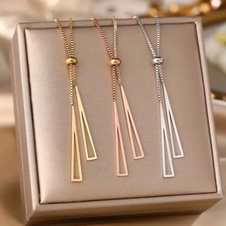 Kalung serut simpel elegan berbahan 100%titanium anti karat perhiasan kalung harian fashion wanita kekinian cod