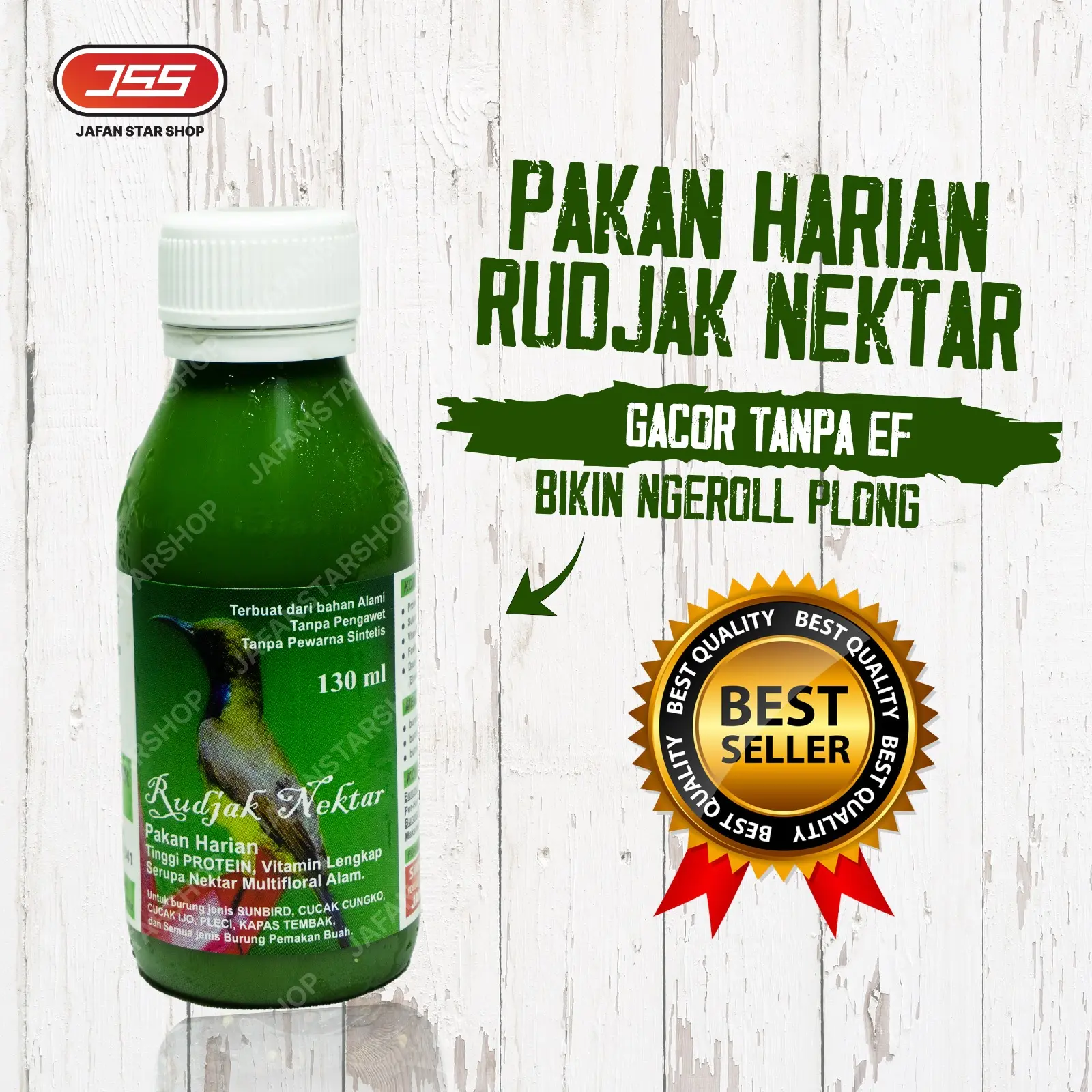 Rujak Nektar Ijo 130 ml Vitamin Pakan Makanan Kolibri Pleci Cucak Ijo dll