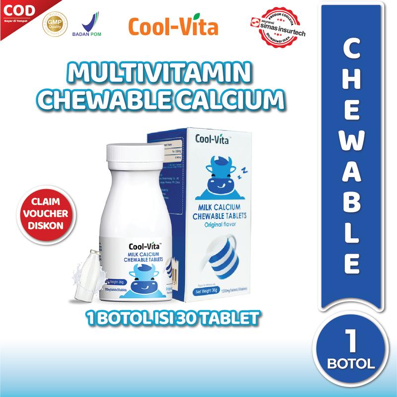 Cool Vita Tablet Kunyah Rasa Susu Milk Calcium Chewable 60 Kapsul 2