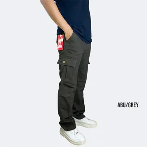 Jack wilson-celana cargo panjang pria Reguler non strech distro casual katun kanvas hitam kerja Kantong Lembut Nyaman Keren Standar