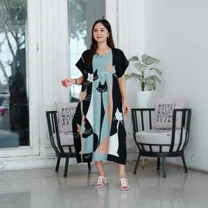 Daster Lowo Motif Kucing Busui Wanita Rayon