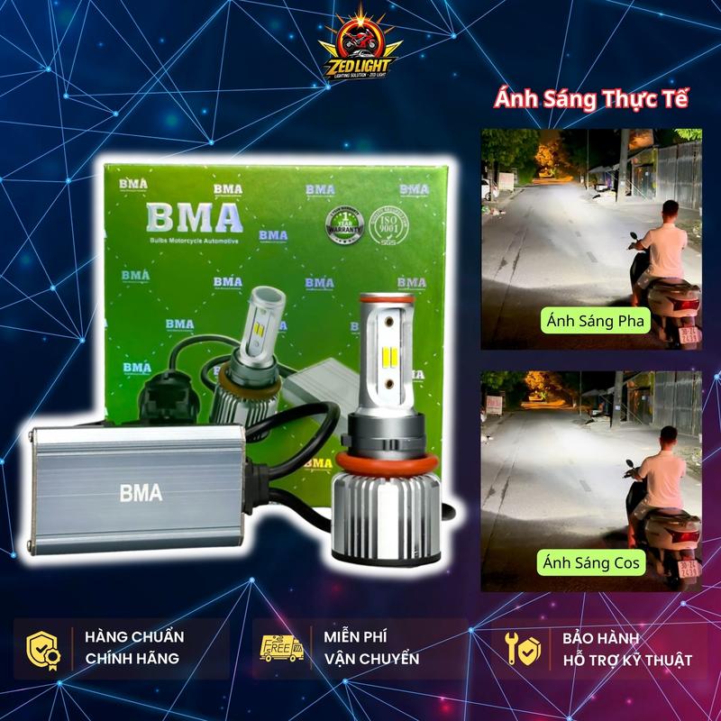  Đèn LED Pha T20 HS5 BMA -  Xe Airblade 2011 PCX 2011 LEAD 2011 Sáng Trắng Gom 6000K - BH 24 Tháng Bi Xi Nhan 