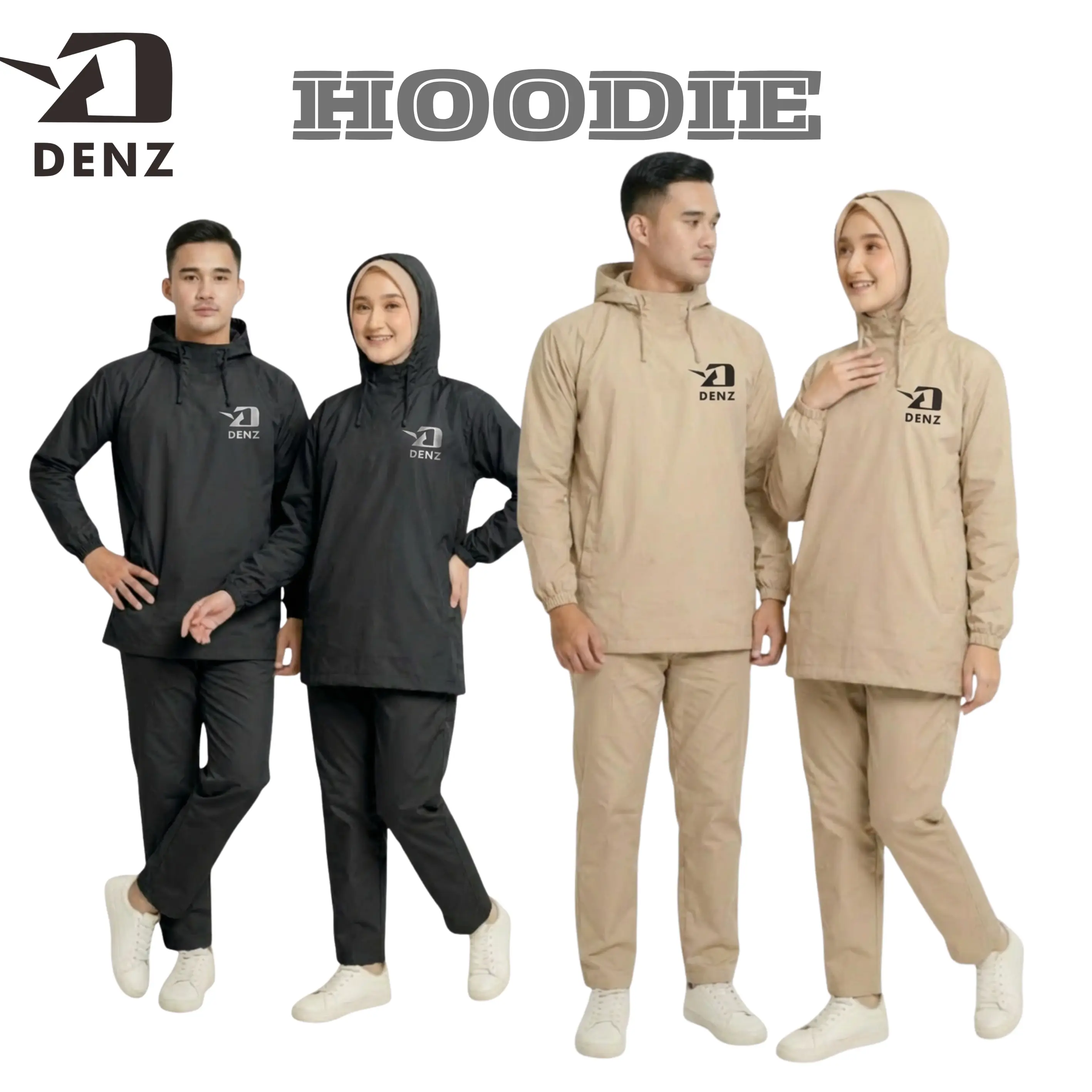 JAS HUJAN DENZ TERBARU MODEL HOODIE BAHAN 0,25 WATERPROOF