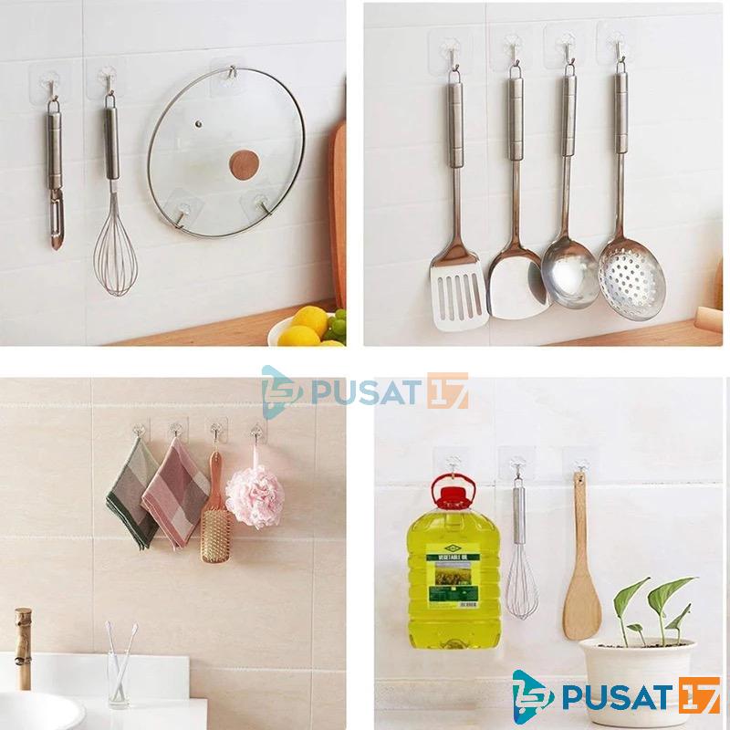 PUSAT17 GANTUNGAN TEMPEL HOOK AJAIB GANTUNGAN DINDING KAIT MAGIC SERBAGUNA KAMAR MANDI DAPUR / HANGER 2