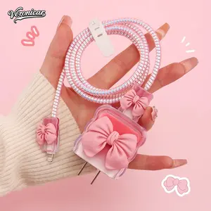 Samsung 25W Pelindung Kabel Charger Samsung Pelindung Kabel Data Charger Type c Silikon Wave Edge Charger Casing Pelindung Cocok untuk Samsung-Ver