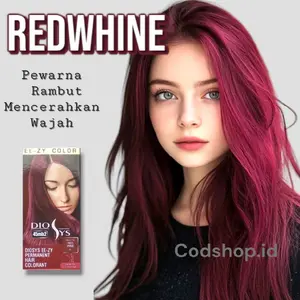 Diosys Hair color REDWHINE MERAH MAROON BURGUNDYPewarna Rambut Permanen Tahan Lama 45ml Cat Rambut Warna Elegant Diosys EE ZY colouring permanent Mencerahkan wajah