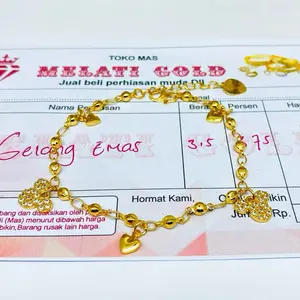 Gelang Rumbai Mickey Mouse Warna Gold – Aksesori Tahan Lama & Fashionable