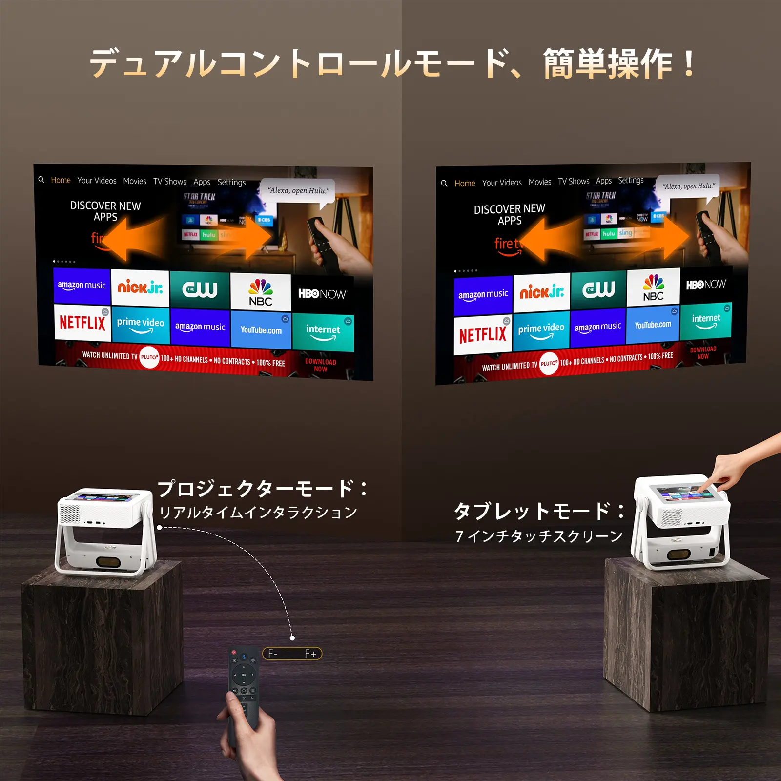 XBJ タッチスクリーン搭載 ポータブルプロジェクター A5 PRO スマート