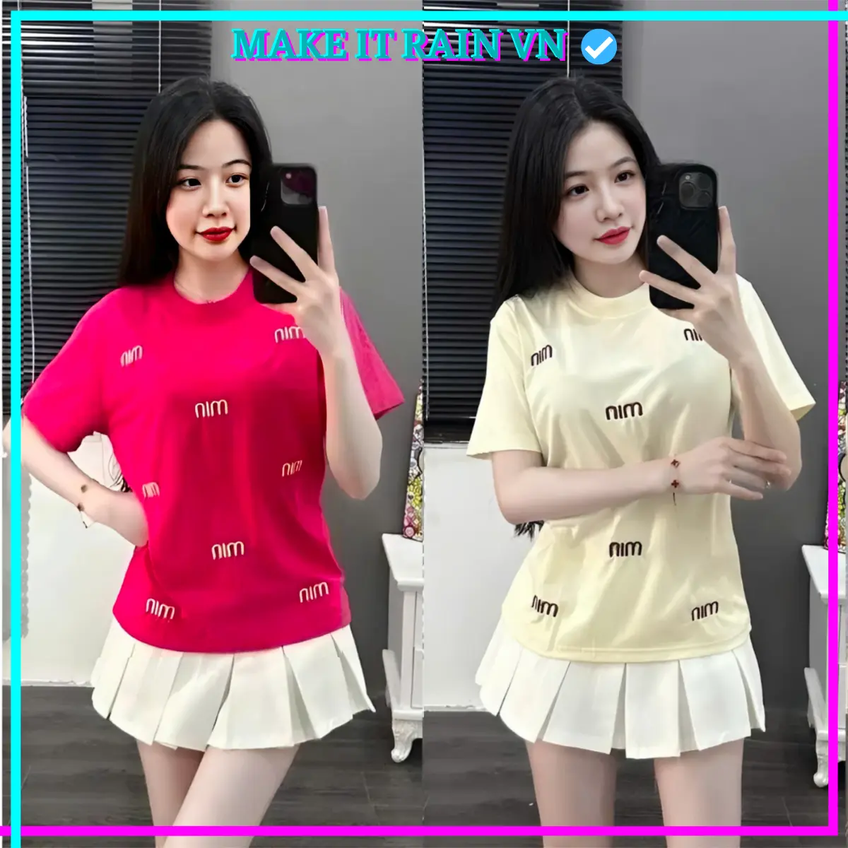 [MUA 3 GlẢM 33K, 2 GlẢM 20K KÈM QUÀ] Áo Thun Baby Tee IN LỤA NỔI TOÀN THÂN Make It Rain, Form Dáng Ngắn Nữ Top Women Cổ Tròn