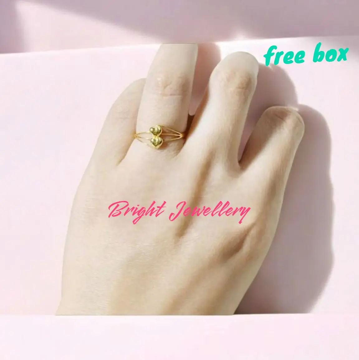 Cincin love susun 2 hanya 0.5gram perhiasan wanita