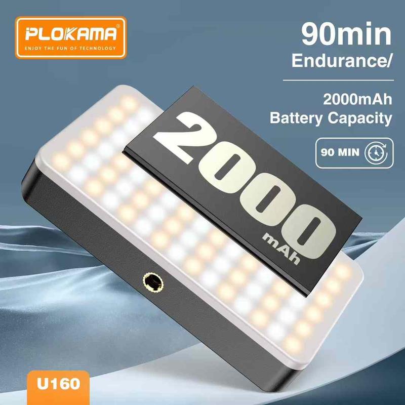 Plokama U160 Selfie Light Portable Jepit Clip Mini Led Video Light Lampu Fotografi Kotak Lampu Jepit Make Up artis Handphone Hp Komputer Laptop Lampu Konten MUA LED Square Light D25 9