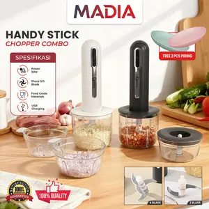 Chopper Penggiling Daging Elektrik Blender Bumbu Multifungsi 4 in 1 Chopper Penghalus Makanan