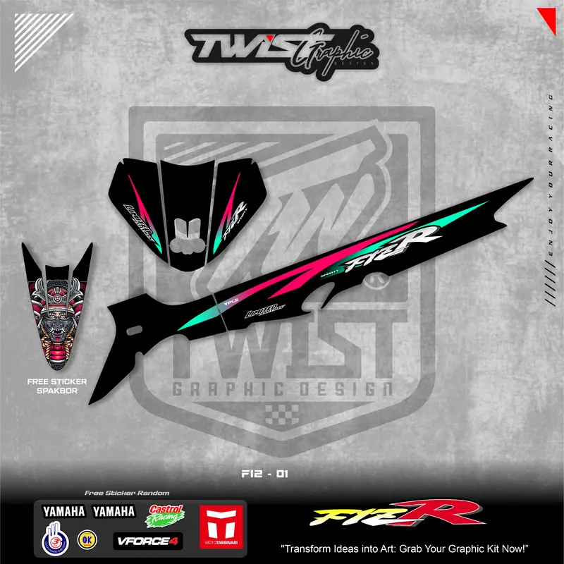 Stiker Striping Fiz R Custom Hologram Crome untuk Kendaraan Anda - Motorcycle 1