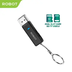ROBOT Crad Reader  USB 3.0 Cap Design with 2 Slot Card Reader CR102S Original - Bergaransi Resmi 1 Tahun - Bisa COD