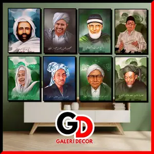 GD FOTO ULAMA 6R 14X20 HABAIB NAHDATUL ULAMA PLUS BINGKAI KAYU MDF ANTI PUDAR MOTIF ALM ULM ads GALERI DECOR