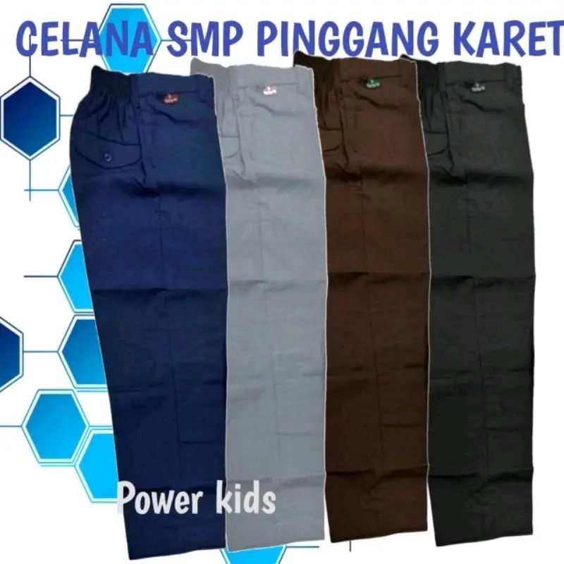 Celana seragam sekolah untuk smp pinggang karet 0
