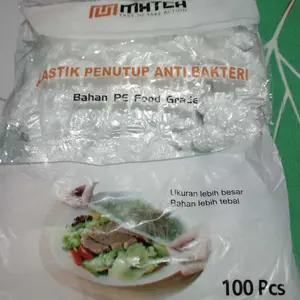 Plastik Pelindung 100 Pcs Makanan Food Grade Penutup Makanan Plastik Karet Shower Cap Penutup Kepala