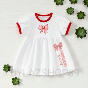 Baju Daster Anak Perempuan lucu dan imut PITA PINKBOW terbaru Fashion Dress Cantik