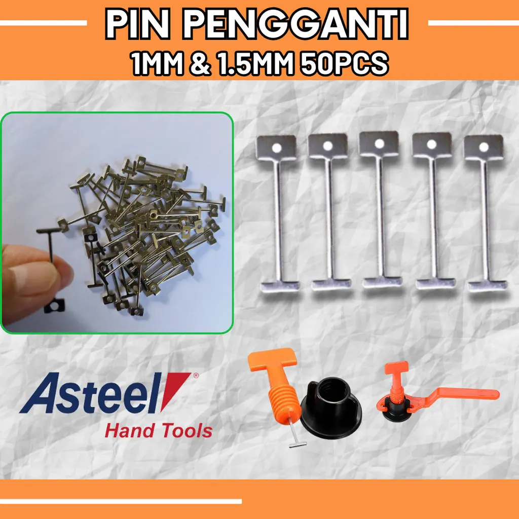 ASTEEL Pin baja nut Alat perata pasang keramik kramik granit lantai lengkap spacer tile leveling nat 1mm & 1.5mm mudah digunakan