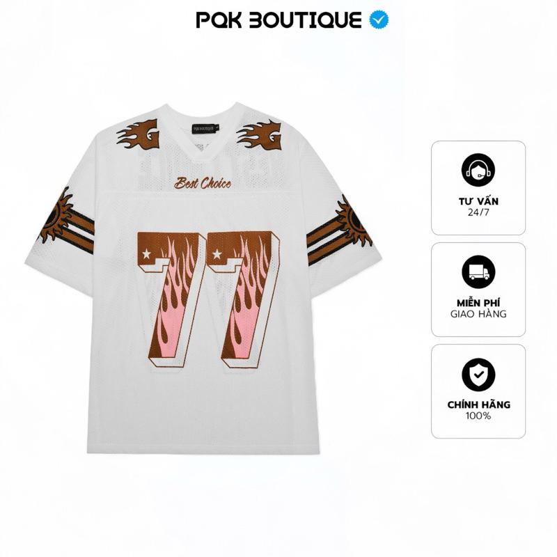 [DEAL MỞ BÁN] Áo Thun Lưới Nam Nữ Form Rộng 77 BESTCHOICE Hình In Sắc Nét Nổi Bật - Pqk Boutique