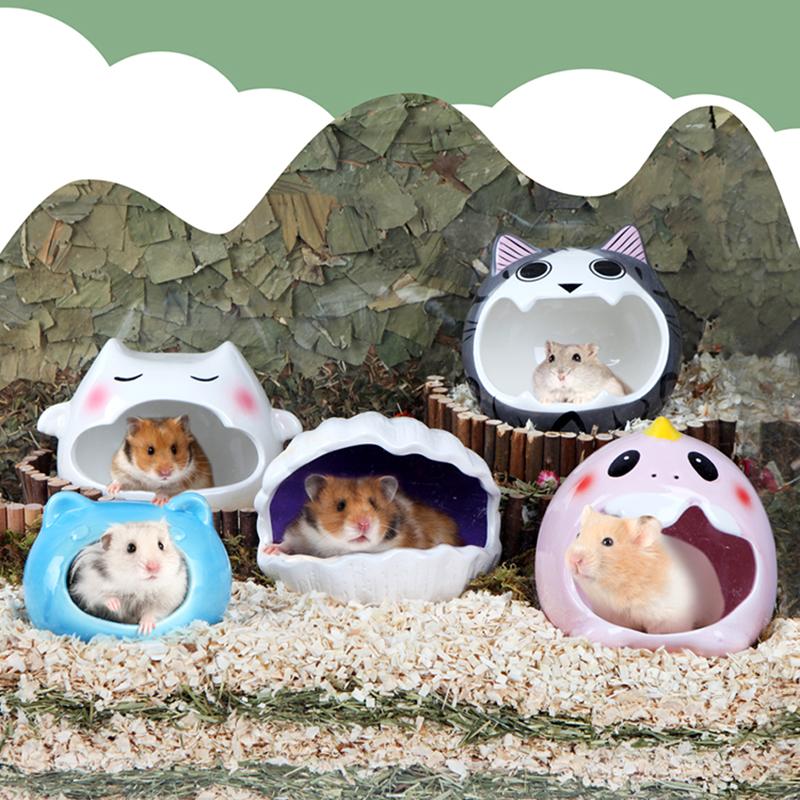 Summer Pet Hamster Ceramic Cooling House Nest Ceramic Adorable Hut Co…