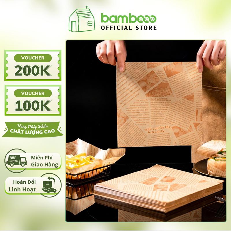 Giấy Thấm Dầu Báo Cũ BAMBOOO ECO 2024 Lót Cho Đồ Chiên Rán, Nướng, Bánh Mì Chống Dầu Mỡ