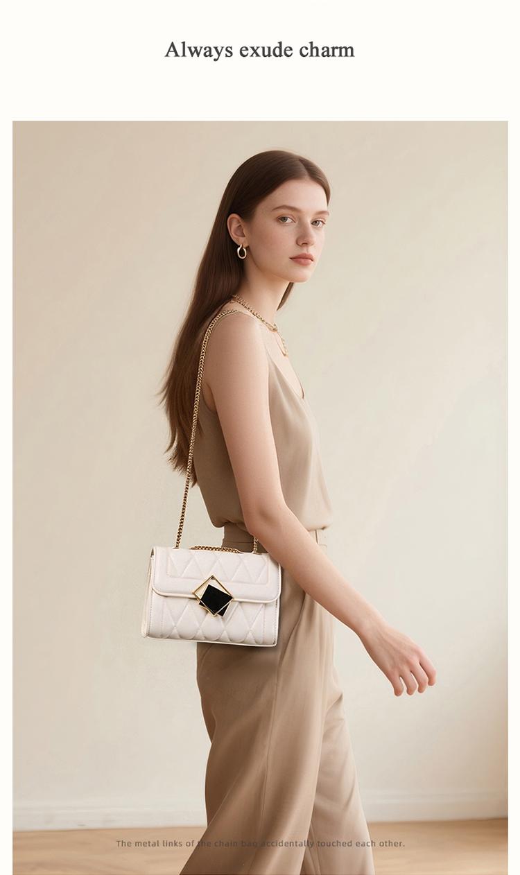 NALANDU Tas Rantai Wanita ELEGAN [Multiway] - Tas Selempang Bahu Trendy, Kulit PU Berkualitas, Tas Kempyeng Modis