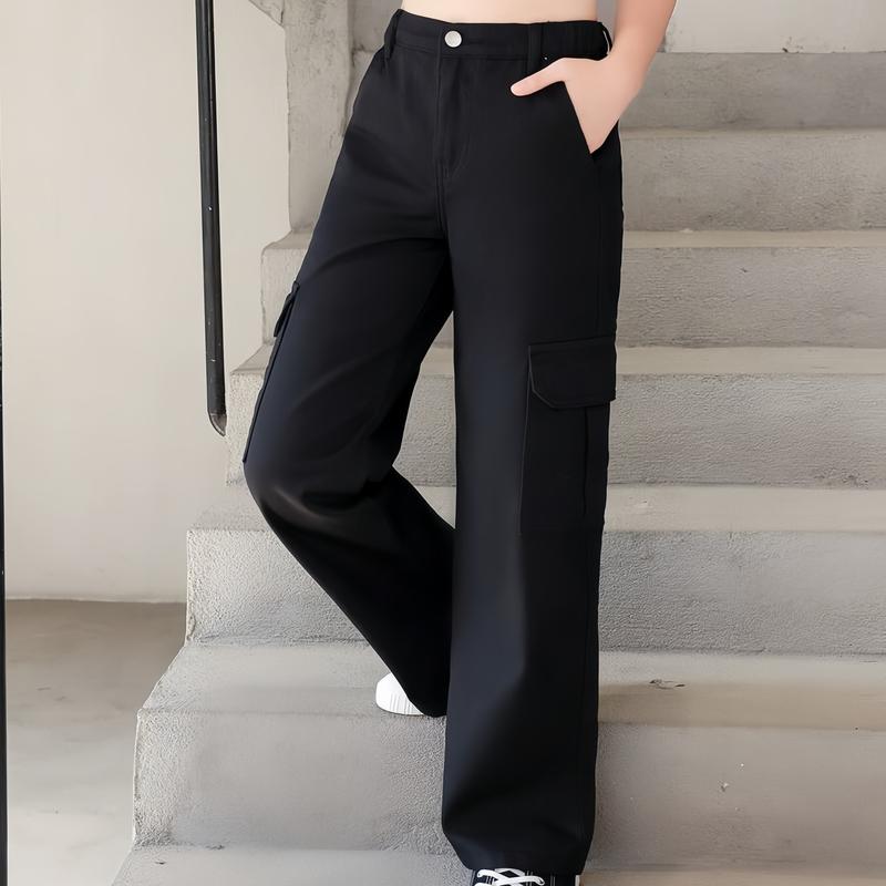 Erona_id - Celana Panjang Kiya & Rora Cargo Drill Wanita Dewasa Skena Outfit dengan Pinggang Karet dan Band Ikat Model Casual Kekinian Berbahan Drill - 5 Varian Warna Hits Terkini dan 4 Pouch/Kantong 6