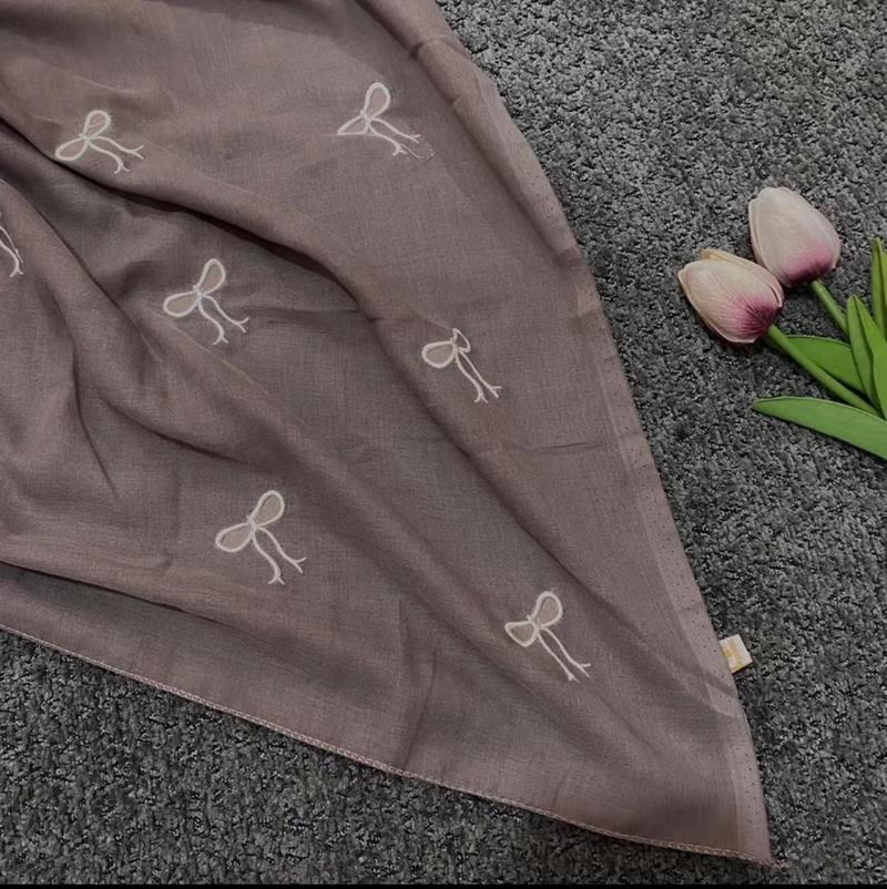 Product Introduction of hijab paris segiempat coquette pita kecil terbaru 16