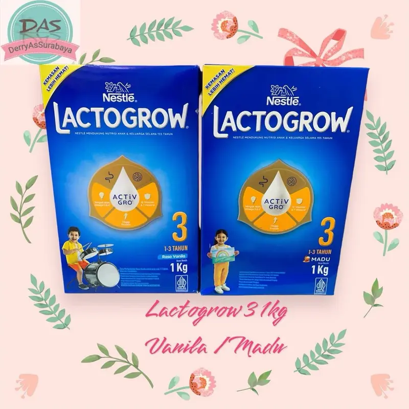 Lactogrow 3 / 1+ Pro Vanilla-Madu 1kg / Susu Pertumbuhan Nestle 0