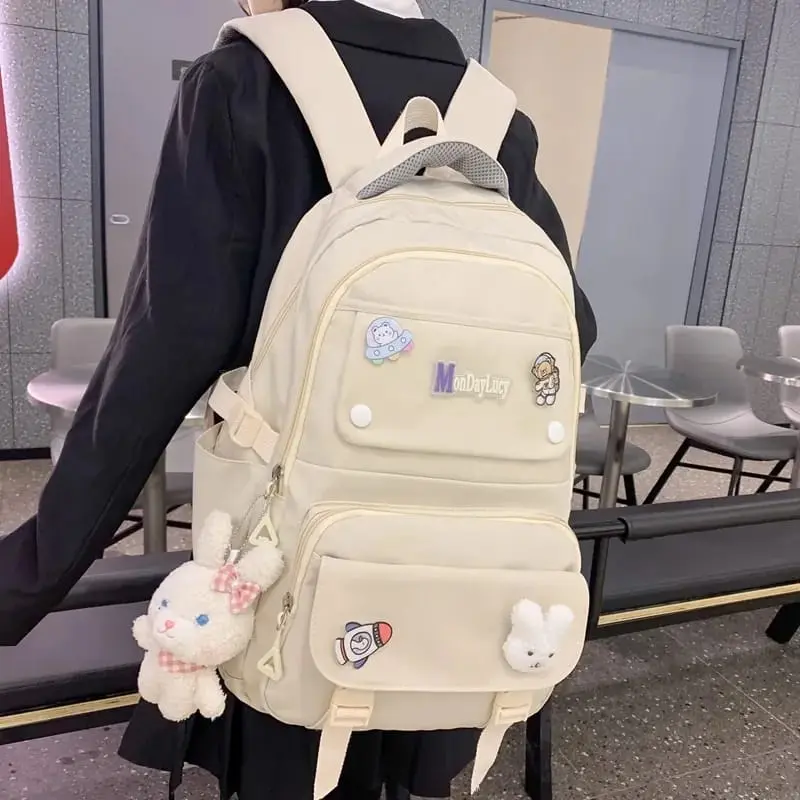 TAS ANAK SEKOLAH PEREMPUAN SD SMP SMA TAS SEKOLAH ANAK CEWEK MODEL IMPORT  RANSEL FASHION REMAJA CUTE RANSEL REMAJA CANTIK GAYA SIMPLE  RANSEL WANITA SIMPLE BANYAK RUANG 3