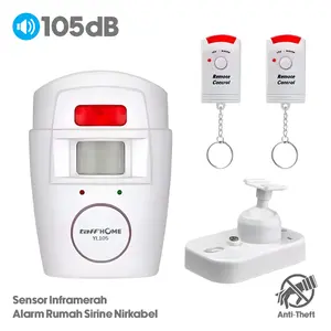 Alarm Rumah Wireless 105dB Home Security PIR Motion Sensor Gerak Infrared Anti Maling 2 Remote