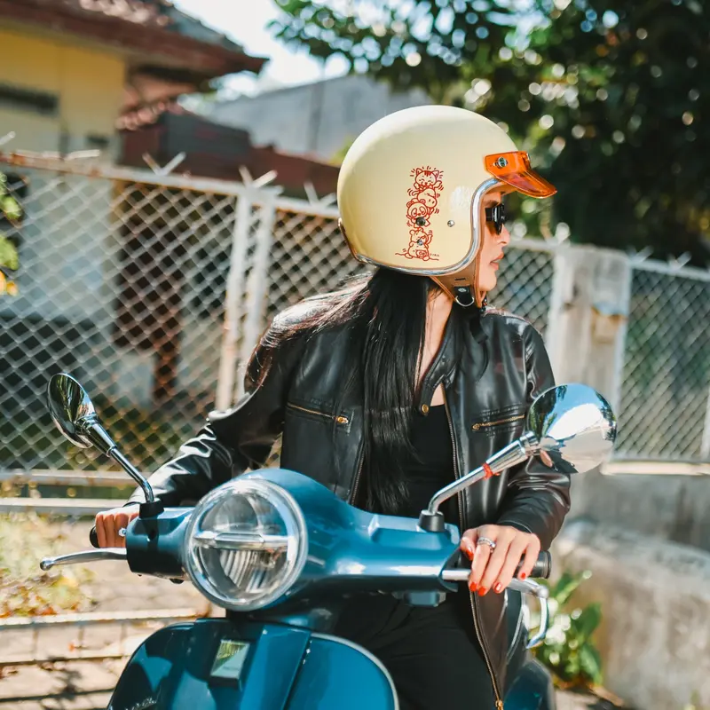 CRSL Racer Helmet Cream I Helm Motor Retro Vintage I Headwear Hat I Pelindung Kepala I Helmet Rider Motorcycle I Bogo Unisex Pria Wanita 3