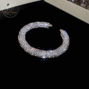 Vòng Tay Kiềng Hở Nữ Đính Đá Zircon, Thiết Kế Xoắn Thời Trang Phong Cách Hàn Quốc, Không Bay Màu Chống Nước