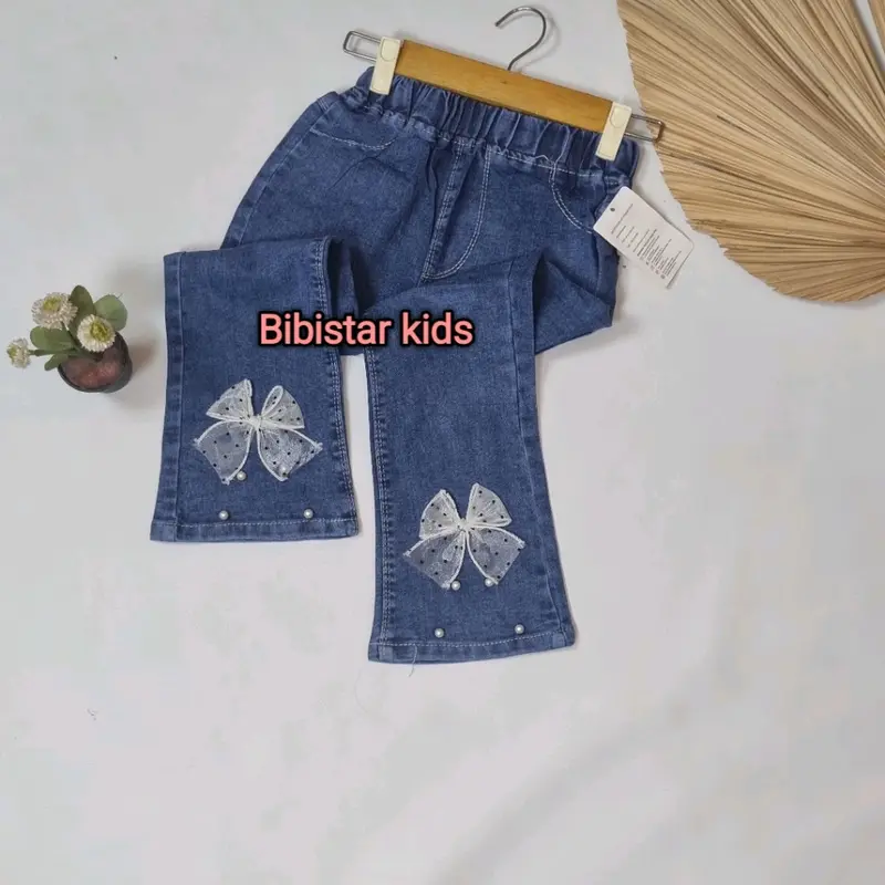 Celana Jeans Anak Perempuan Import Model Terbaru dengan Motif Lucu dan Bordir 3D Celana Cutbray Fashion 6