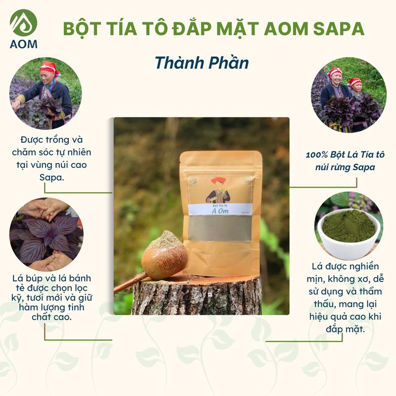 Bột Tía Tô Đắp Mặt A OM SAPA Skincare dưỡng da cấp ẩm, giảm thâm nám - Dung tích 50g 2