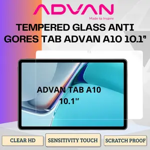 TEMPERED GLASS ANTI GORES TAB ADVAN A10 10.1'' TABLET WIFI SERIES 2024 PELINDUNG LAYAR BENING