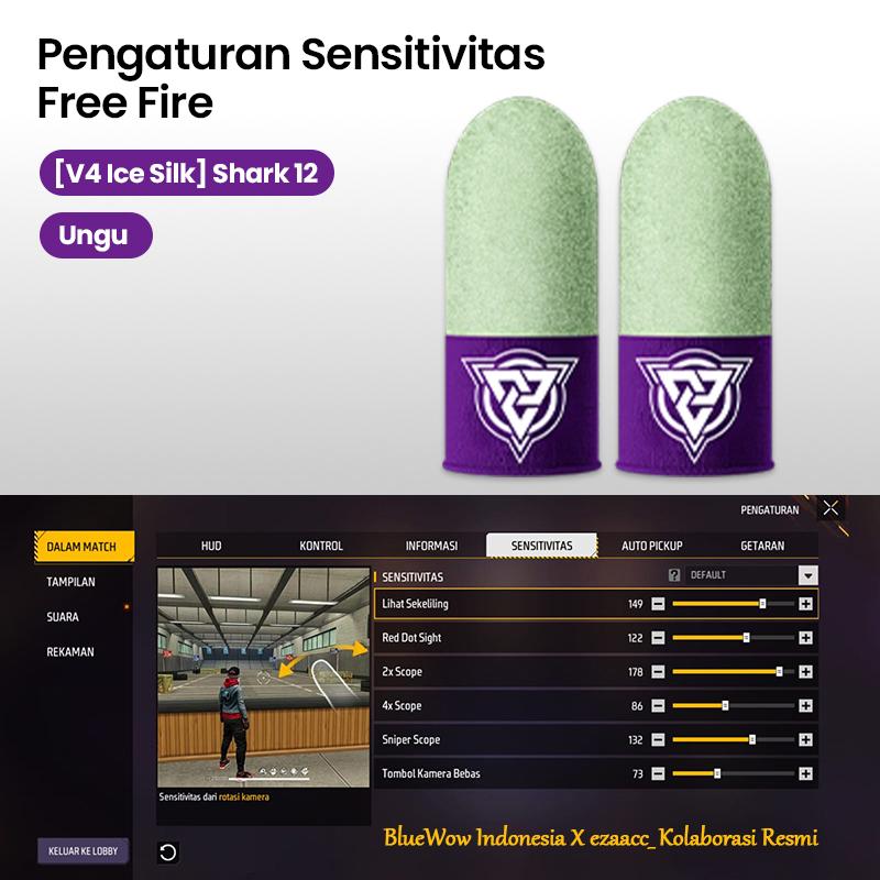 ‌BlueWow V4 Ice SilkFinger Sleeve/Pro Lengan Jari- Putih Sarung Jari Gaming Generasi Baru - Material Ice Silk/Shark Gaming-Material Nanofiber Premium | High Sensitivity & No Miss Touch | Anti-Sweat + Screen Safe untuk Garena/PUBG/MLBB