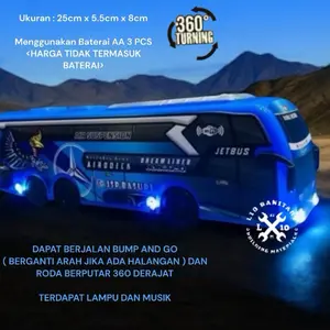 BUS TELOLET MINI BO Baterai DM 26 25 / Bus Basuri LAMPU MUSIK RODA 360 Derajat Bisa Putar Arah BAGUS MURAH