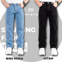 Promo Beli 1 Gratis 1 Celana Standar Reguler Jeans Panjang Pria ...