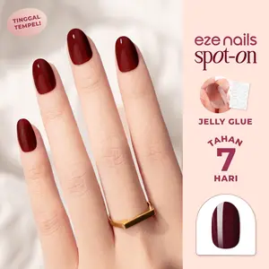 Noble in Deep Wine - Eze Nails Spot On Manicure (Kuku Palsu Tempel + Jelly Bond)