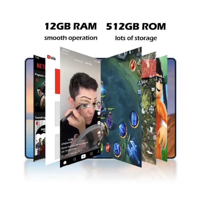 11.11  HanZhong 2024 Pro 10.1 Inci RAM 12GB ROM 512GB Layar 1600x3200 Wifi 5G Game Perangkat Lunak Perkantoran 2