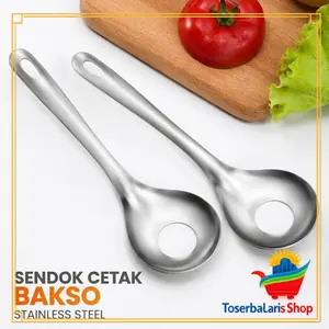 Alat Pembuat Bakso Stainless Steel Manual Sendok Cetakan Bakso Premium Meatball Maker Spoon Food Grade Alat Cetak Bola Daging Praktis untuk Usaha dan Rumahan