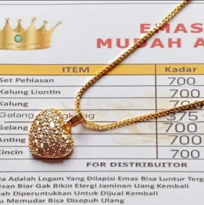 TERBARU KALUNG ITALI FREE LIONTIN LOVE MATA EMAS MUDA 5G FREE SURAT DARI TOKO