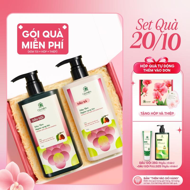 Bộ Gội Xả Giúp Ngăn Ngừa Rụng Tóc Phục Hồi Tóc Hư Tổn Cỏ Mềm-Quà Tặng Bạn Gái Mẹ Cô Giáo Ý Nghĩa