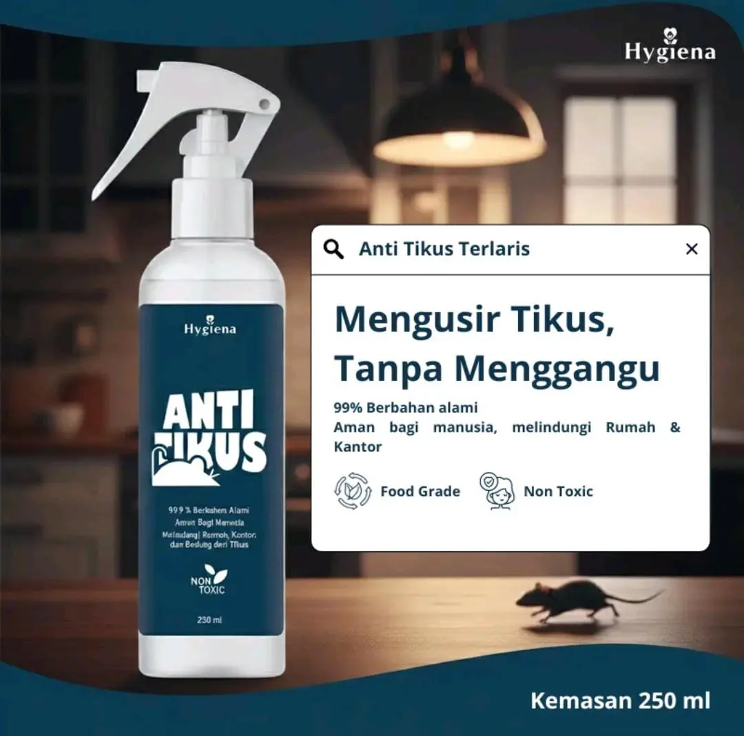 Hygiena Semprotan Pengusir Tikus Alami Obat Pengusir Anti Tikus Ampuh dengan Formula Aromatic Spray Melindungi Rumah dari Tikus